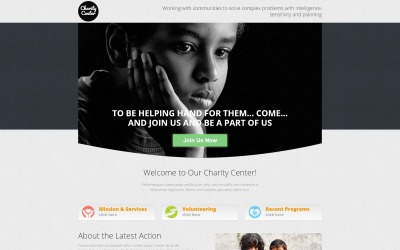 Responsive Landingspagina Template over Liefdadigheid №53181