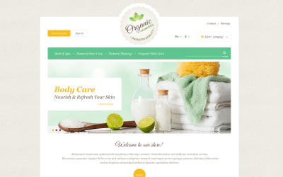 Tema PrestaShop de cuidados com a pele orgânicos