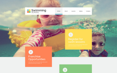 Website-Vorlage für Kinderschwimmschulen