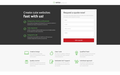 Wrico - HTML-bestemmingspaginasjabloon voor webontwikkeling