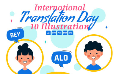 10 Illustrationer för den internationella översättningsdagen