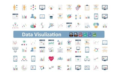 Íconos vectoriales de visualización de datos: paquete moderno, perspicaz y con múltiples estilos