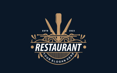 Restaurant Logo Old Typography Retro Vintage V5