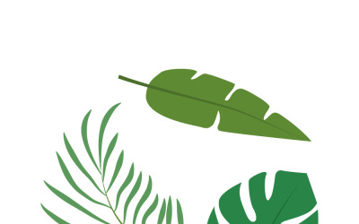 Tropical Leaves Circular Pattern Green Botanical Illustration