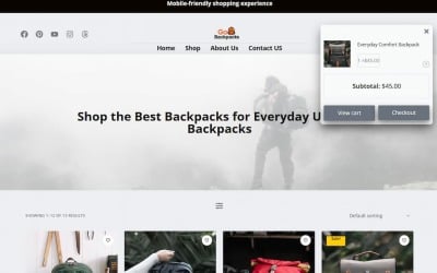 Go Backpacks – Elementor WooCommerce Template