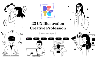 23 Illustration Set | Creative Profession