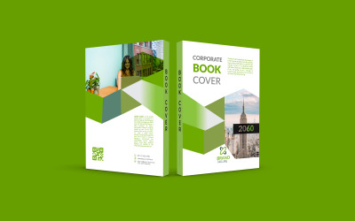 Modello di copertina per libro aziendale minimale con colore verde
