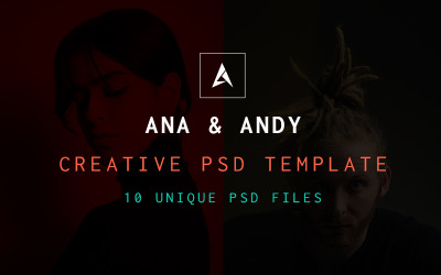 Šablona PSD pro kreativní a osobní portfolio Andyho a Any