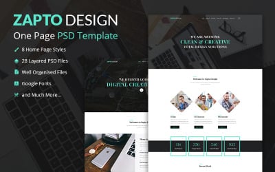 Zapto Design One Page Creative Business PSD Template