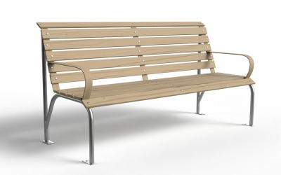 Banc de parc réaliste, modèle 3D Lowpoly