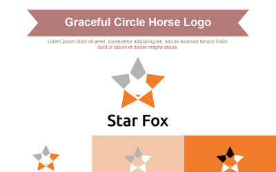 Fox in Negative Space Inside Star Shape