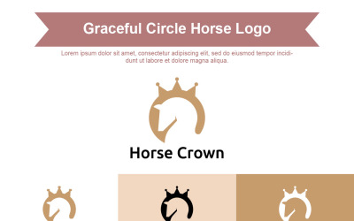 Logo della corona di cavallo con design dello spazio negativo