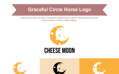 Luna fatta di logo di formaggio, concetto di spazio alimentare divertente