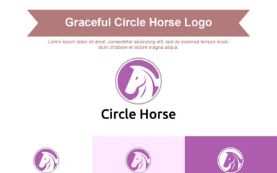 Subtle and Graceful in Pink Hue Circle Horse Logo