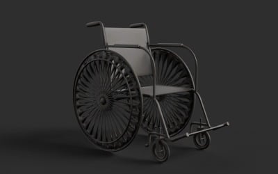轮椅 Lowpoly 3D 模型