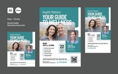 Healthcare and Wellness Flyer and Social Media Template Designs