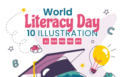 10 Illustration för Världsläskunnighetsdagen