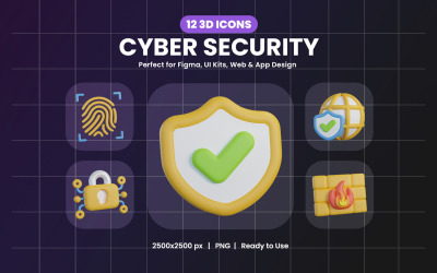 Пакет иконок 3D Cyber Security 514