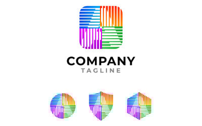 Round Square Letter A Logo with Variations Circle, Shield, Hexagon FREE