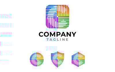 Round Square Letter C Logo with Alternate Logo Variations Circle, Shield, Hexagon