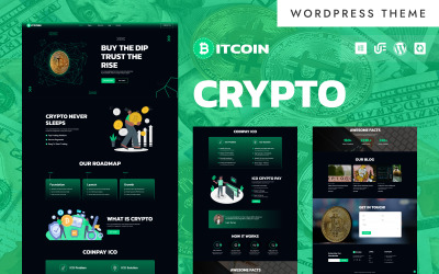 Bitcoin – Kryptowährung &amp;amp; Blockchain WordPress Elementor Theme