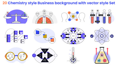 20 Chemistry style Business background with vector style
