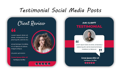 Modello elegante per post di testimonianza su Instagram per la promozione del feedback aziendale