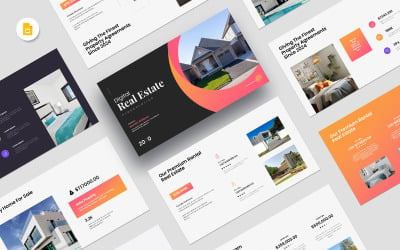Diseño de presentación de Google Slides sobre bienes raíces digitales