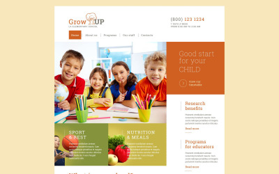 Grundskolans responsiva webbplatsmall