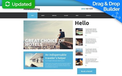 Hotellbokning MotoCMS webbplatsmall