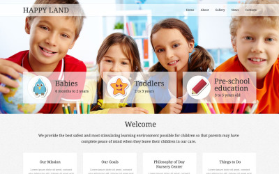 Modèle Web adaptatif pour site de garderie #53243