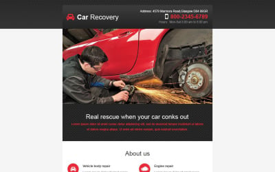 Modello Newsletter - Responsive riparazione auto