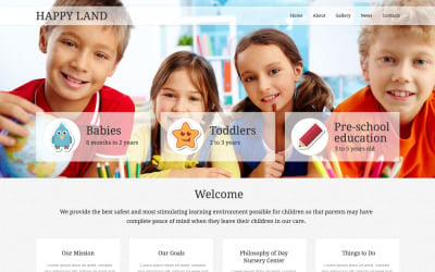 Modelo de site responsivo de creche