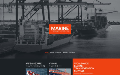 Modelo de site responsivo marítimo