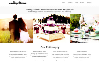Website sjabloon voor bruiloftplanner