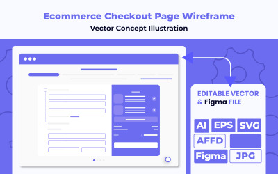 Concetto di wireframe della pagina di pagamento dell&amp;#39;e-commerce