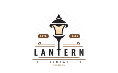 Lantern Logo Design Street Lamp Simple V3