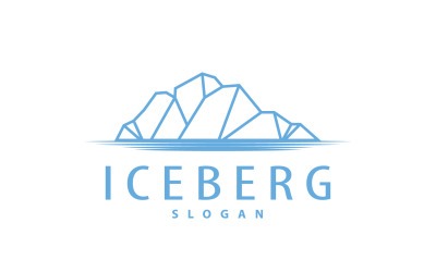 Logo design dell&amp;#39;iceberg di Cold Mountain dell&amp;#39;Antartide V1