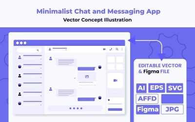Minimalist Chat and Messaging App Wireframe Concept