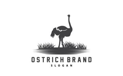 Ostrich Logo Design Desert Animal  V1