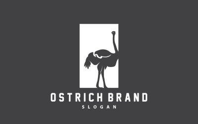Ostrich Logo Design Desert Animal  V2