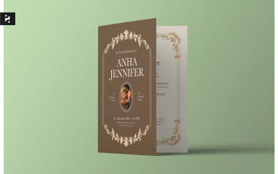 Brown Minimal Funeral Program