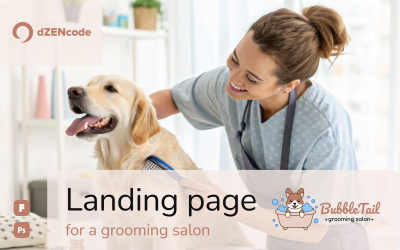 BubbleTail – Modèle de page de destination pour studio de toilettage pour animaux