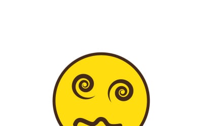 Illustration vectorielle d&amp;#39;un émoji étourdi aux yeux tourbillonnants