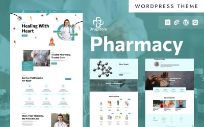 Drugstore - Online gyógyszertár és orvosi áruház WooCommerce Elementor sablon