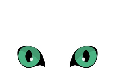 Enchanting Green Feline Eyes Mystical Vector Art Illustration