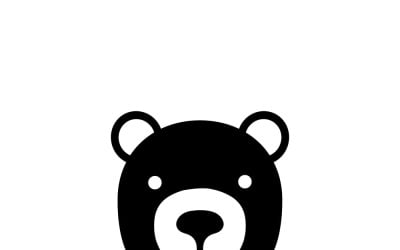 Minimalist Bear Head Icon Vector EPS Mascot Design