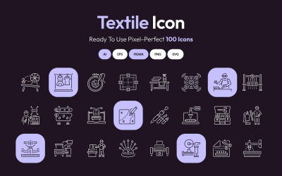Moderne textiel icoon kunstset