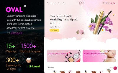 Oval - Tienda de spa de belleza moderna Tema Woocommce de WordPress y compatible con Elementor