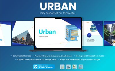 Plantilla de presentación de Keynote sobre ciudades urbanas